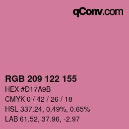 Code couleur: RGB 209 122 155 | qconv.com