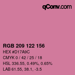 Color code: RGB 209 122 156 | qconv.com