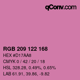 Color code: RGB 209 122 168 | qconv.com