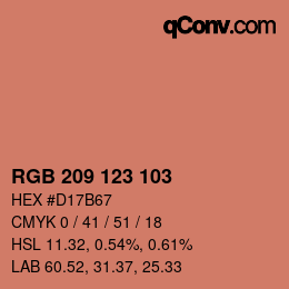 カラーコード: RGB 209 123 103 | qconv.com