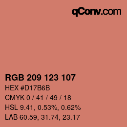 カラーコード: RGB 209 123 107 | qconv.com