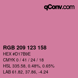 颜色代码: RGB 209 123 158 | qconv.com