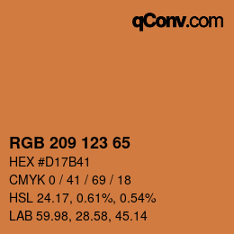 カラーコード: RGB 209 123 65 | qconv.com
