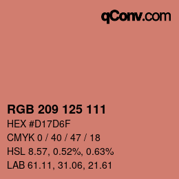 Color code: RGB 209 125 111 | qconv.com