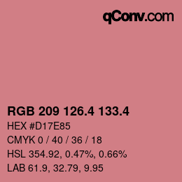 カラーコード: RGB 209 126.4 133.4 | qconv.com