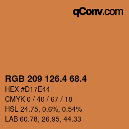 カラーコード: RGB 209 126.4 68.4 | qconv.com