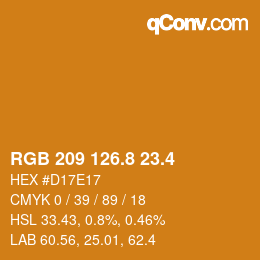カラーコード: RGB 209 126.8 23.4 | qconv.com