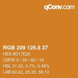 カラーコード: RGB 209 126.8 37 | qconv.com