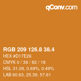 カラーコード: RGB 209 126.8 38.4 | qconv.com