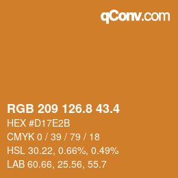 カラーコード: RGB 209 126.8 43.4 | qconv.com