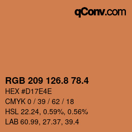 カラーコード: RGB 209 126.8 78.4 | qconv.com