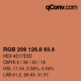 カラーコード: RGB 209 126.8 93.4 | qconv.com