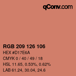 Color code: RGB 209 126 106 | qconv.com