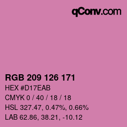 Color code: RGB 209 126 171 | qconv.com