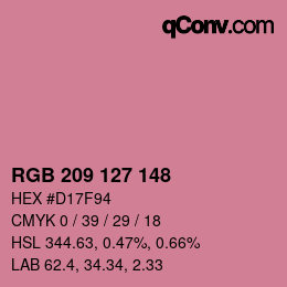Color code: RGB 209 127 148 | qconv.com