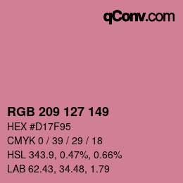 Color code: RGB 209 127 149 | qconv.com