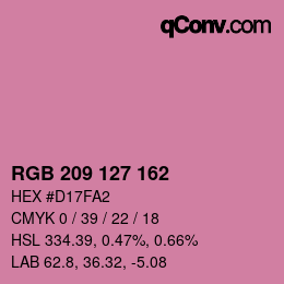 Color code: RGB 209 127 162 | qconv.com