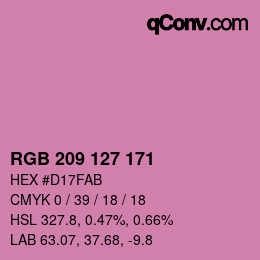 Color code: RGB 209 127 171 | qconv.com