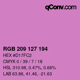 Color code: RGB 209 127 194 | qconv.com