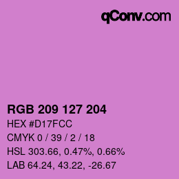 Color code: RGB 209 127 204 | qconv.com
