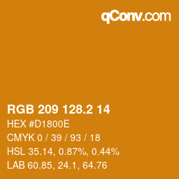 カラーコード: RGB 209 128.2 14 | qconv.com
