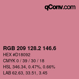 カラーコード: RGB 209 128.2 146.6 | qconv.com