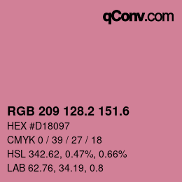 カラーコード: RGB 209 128.2 151.6 | qconv.com
