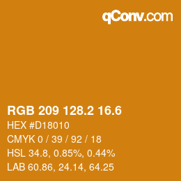 カラーコード: RGB 209 128.2 16.6 | qconv.com