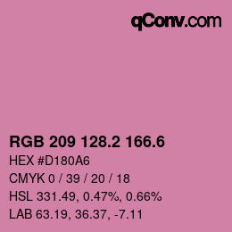 カラーコード: RGB 209 128.2 166.6 | qconv.com