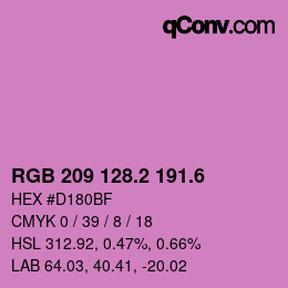 カラーコード: RGB 209 128.2 191.6 | qconv.com