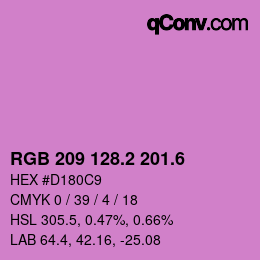 カラーコード: RGB 209 128.2 201.6 | qconv.com