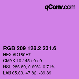カラーコード: RGB 209 128.2 231.6 | qconv.com