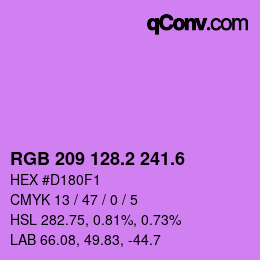 カラーコード: RGB 209 128.2 241.6 | qconv.com