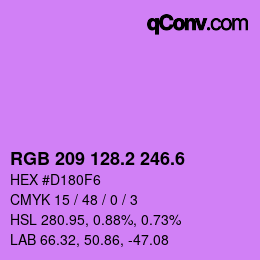 カラーコード: RGB 209 128.2 246.6 | qconv.com