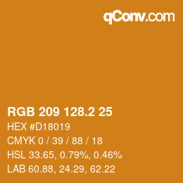 カラーコード: RGB 209 128.2 25 | qconv.com