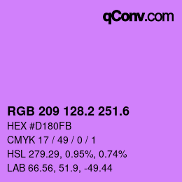 カラーコード: RGB 209 128.2 251.6 | qconv.com