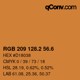 カラーコード: RGB 209 128.2 56.6 | qconv.com