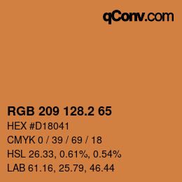 カラーコード: RGB 209 128.2 65 | qconv.com