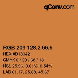 カラーコード: RGB 209 128.2 66.6 | qconv.com