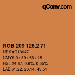 Color code: RGB 209 128.2 71 | qconv.com