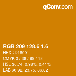 カラーコード: RGB 209 128.6 1.6 | qconv.com