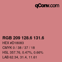 カラーコード: RGB 209 128.6 131.6 | qconv.com
