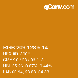 カラーコード: RGB 209 128.6 14 | qconv.com
