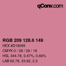 カラーコード: RGB 209 128.6 149 | qconv.com