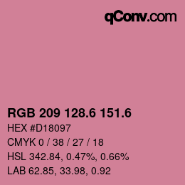 カラーコード: RGB 209 128.6 151.6 | qconv.com