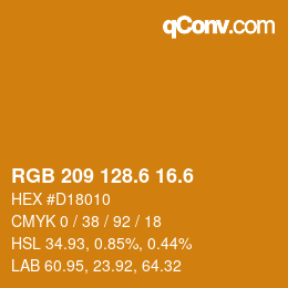 カラーコード: RGB 209 128.6 16.6 | qconv.com