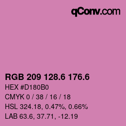 カラーコード: RGB 209 128.6 176.6 | qconv.com