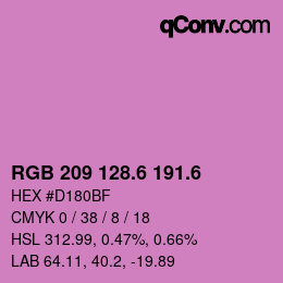 カラーコード: RGB 209 128.6 191.6 | qconv.com