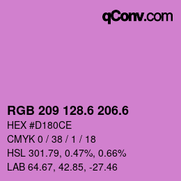 カラーコード: RGB 209 128.6 206.6 | qconv.com