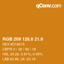 カラーコード: RGB 209 128.6 21.6 | qconv.com